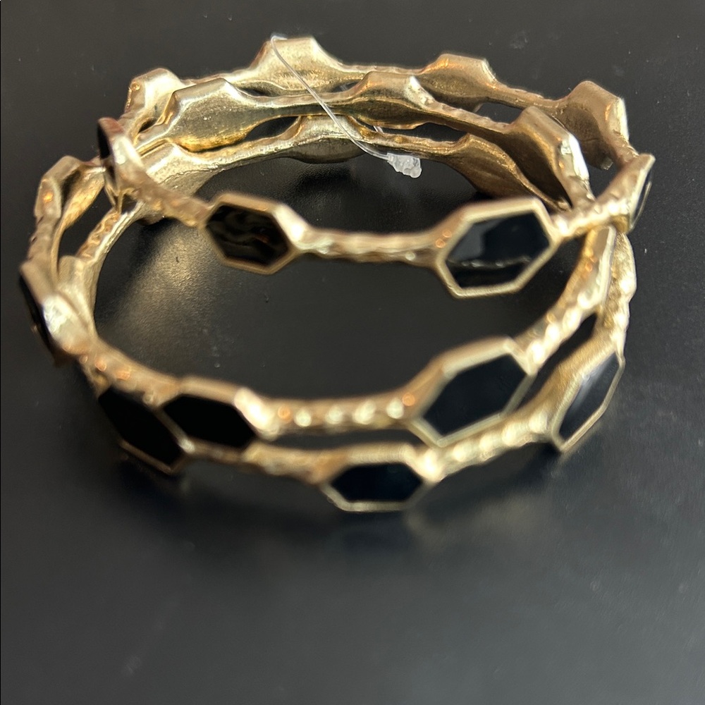 Chic Gold-Tone Textured Bangles